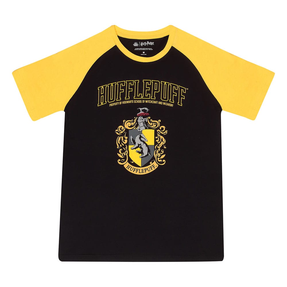 T-shirt Harry Potter Poufsouffle officiel, vue de face avec emblème de blaireau