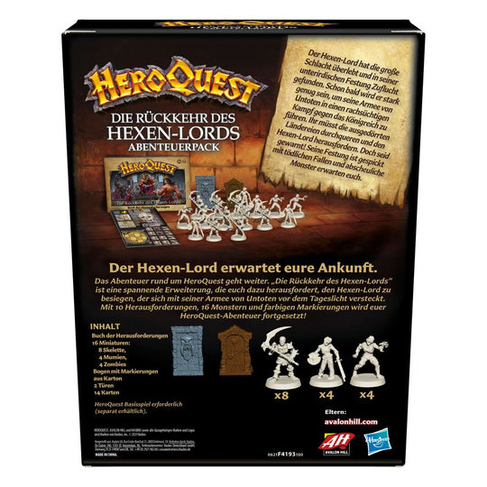Figurines détaillées de l'extension HeroQuest Hexen-Lords, dont le Seigneur sorcier