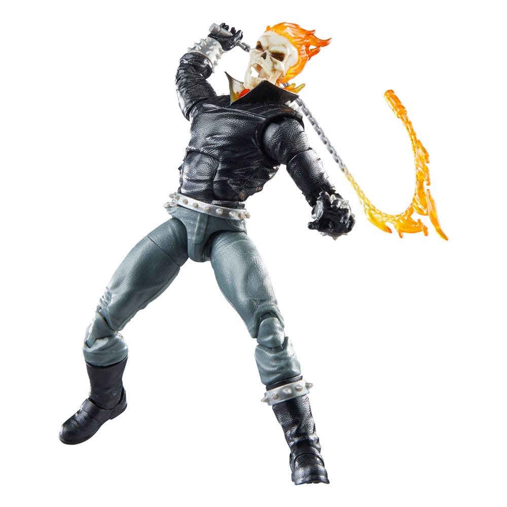 Gros plan sur le visage enflammé de la figurine Ghost Rider Danny Ketch