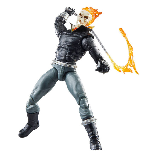 Gros plan sur le visage enflammé de la figurine Ghost Rider Danny Ketch