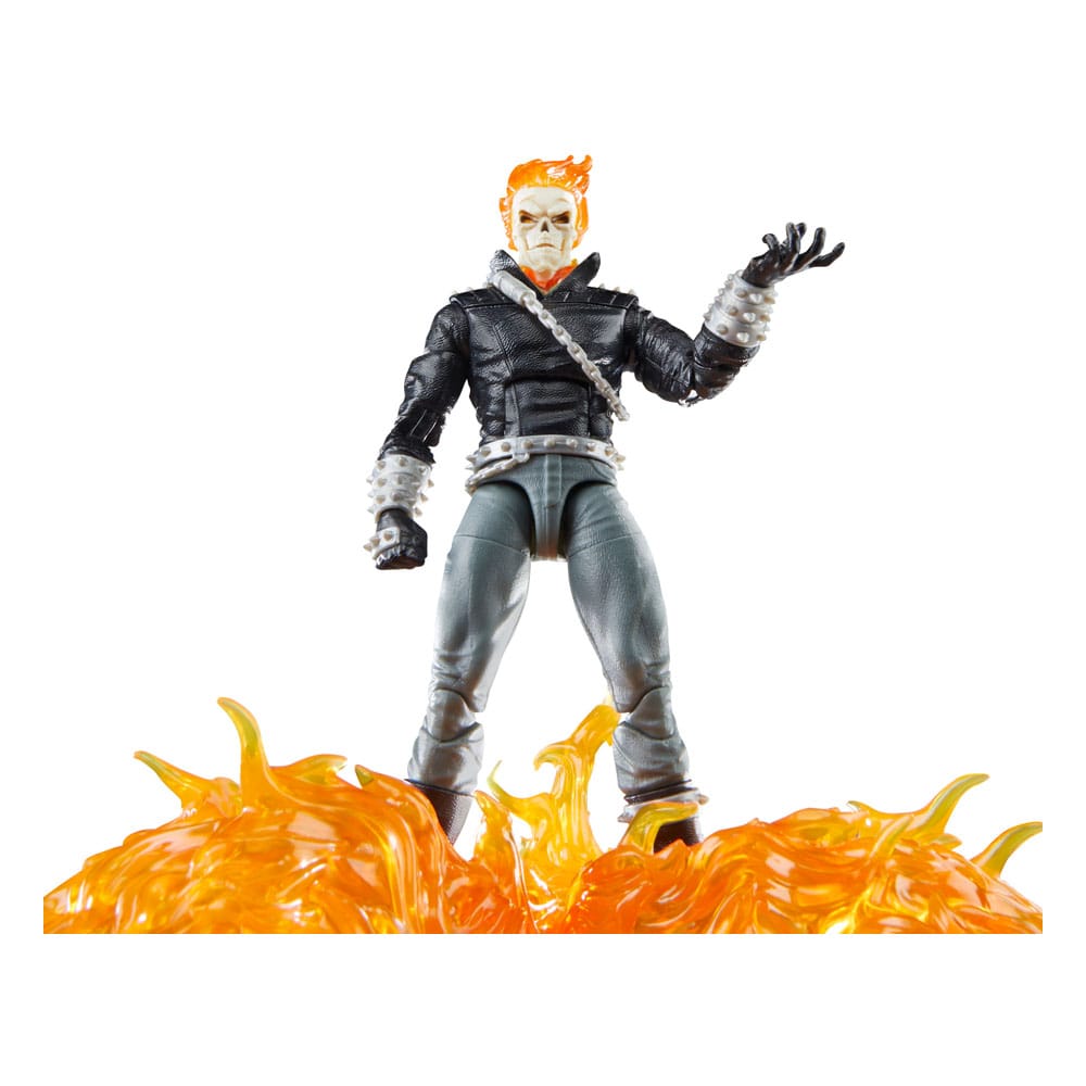 Figurine Ghost Rider et moto Hell Cycle en pleine course, effet de mouvement