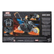 Composition de la figurine Ghost Rider et de tous ses accessoires sur fond blanc