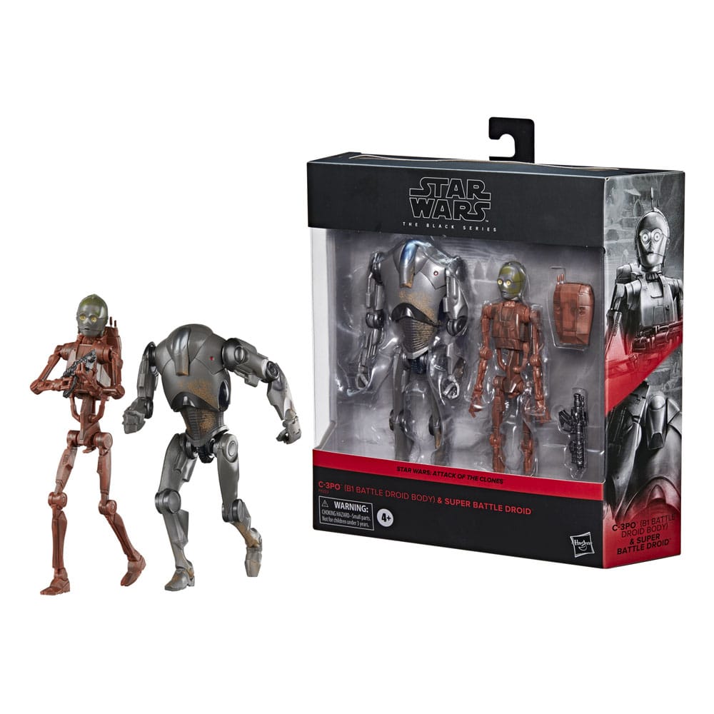 Figurine Super Battle Droid 15 cm Star Wars Black Series en pose d'action