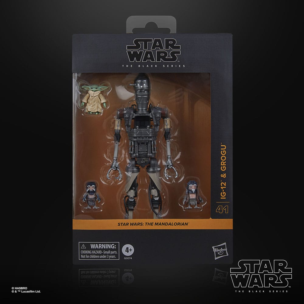 Détail figurine IG-12 Star Wars The Mandalorian avec Grogu