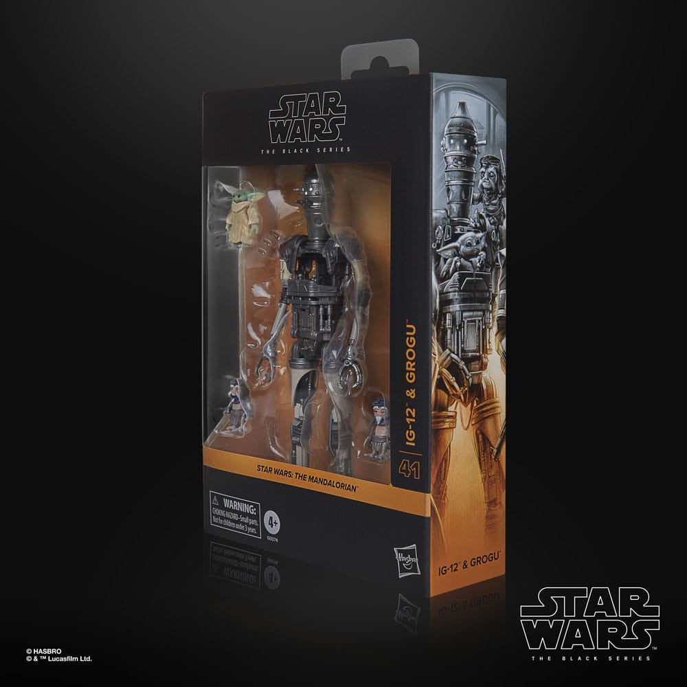 Figurines Star Wars IG-12 et Grogu en pose dynamique