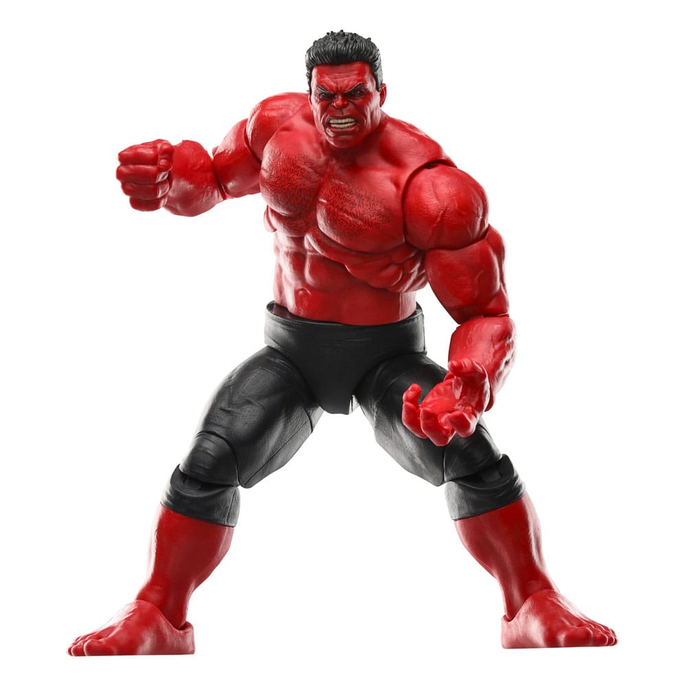 Red Hulk Marvel Legends - Détail du visage et expression menaçante