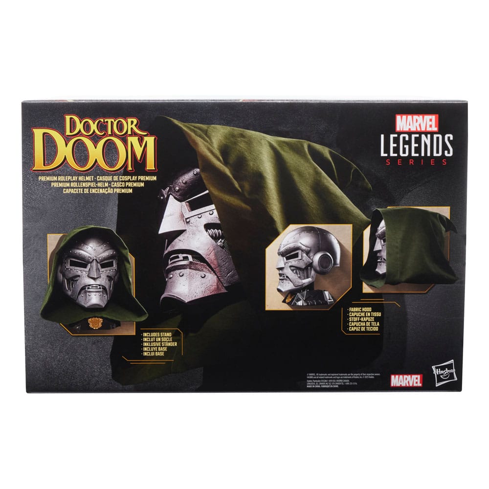 Casque Doctor Doom Hasbro Marvel Legends, vue latérale avec détails
