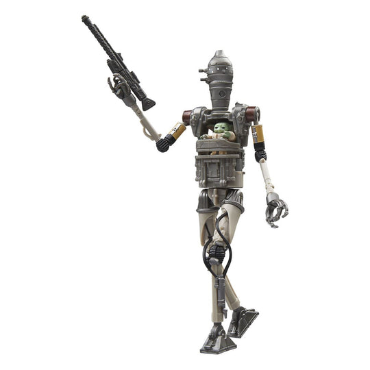 Vue d'ensemble des 3 figurines Star Wars IG-12, Grogu et Anzellan 10 cm du pack Hasbro
