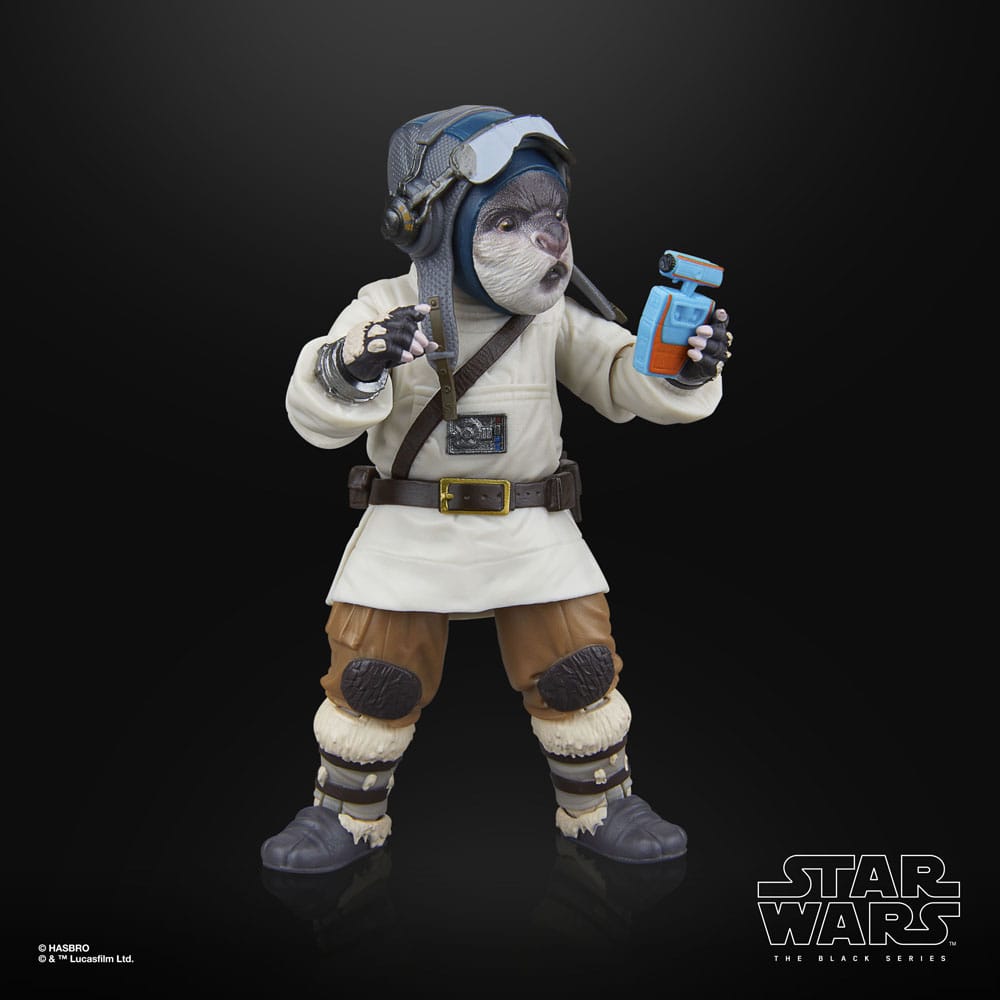 Figurine Bazil (Jedi Order Tracker) avec son arme, prête à l'action