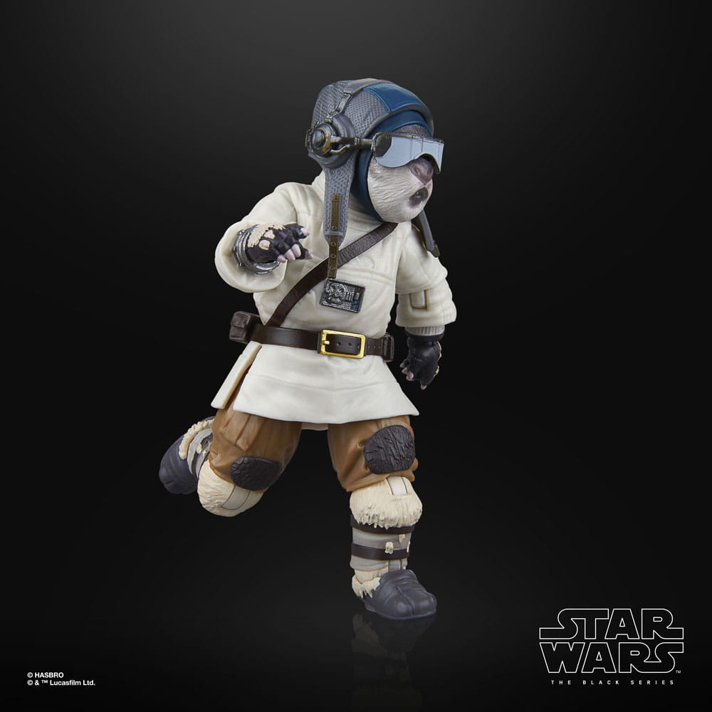 Figurine Bazil Star Wars The Acolyte Black Series posée sur un socle