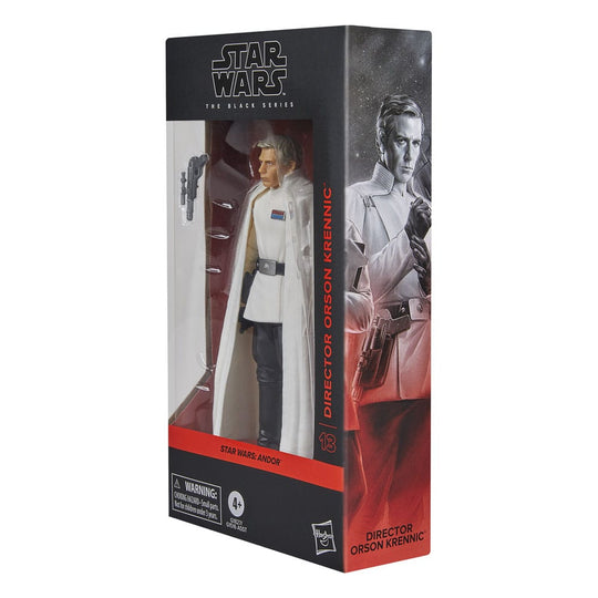 Vue latérale de la figurine Director Orson Krennic 15cm avec son blaster