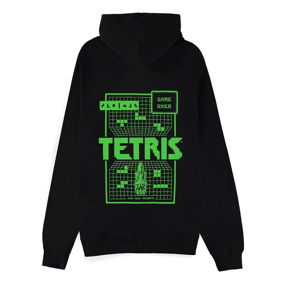 Sweater à capuche Tetris Game Over Difuzed, vue de face, motifs colorés