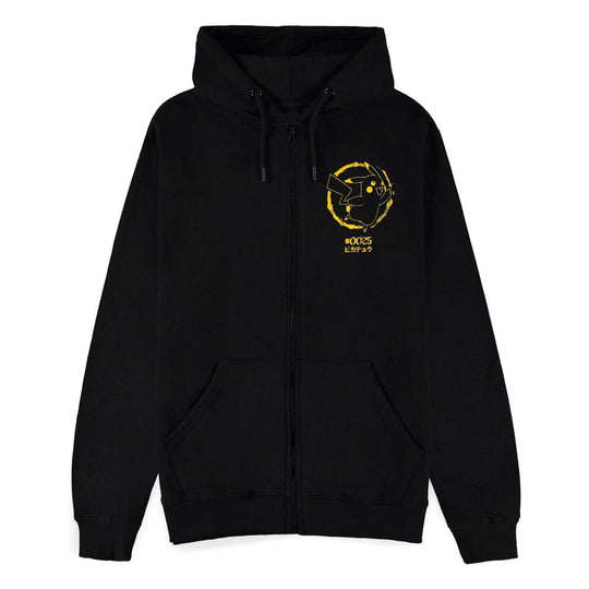 Détail du motif Pikachu Thunderstrike sur le sweater à capuche Pokémon Difuzed