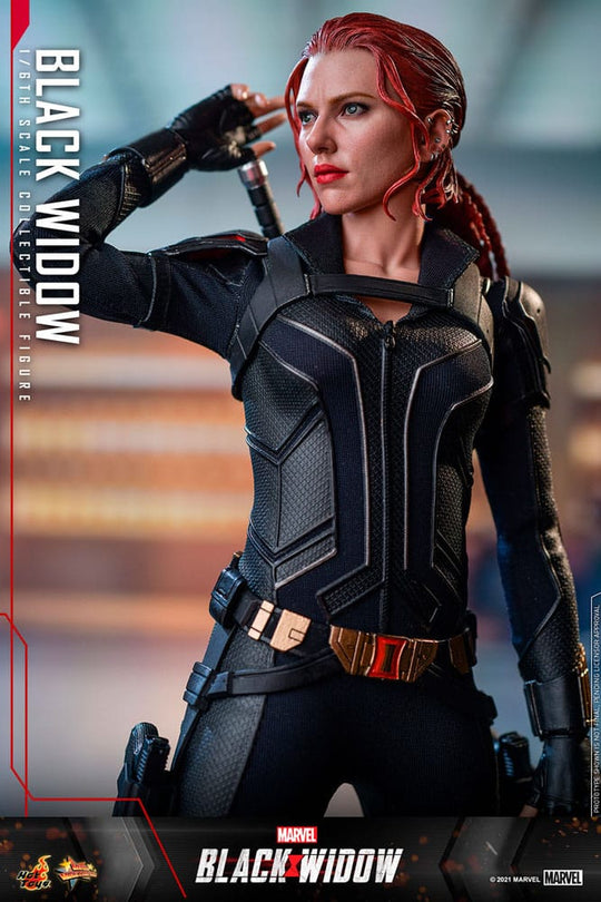Détail du visage réaliste de la figurine Black Widow Hot Toys