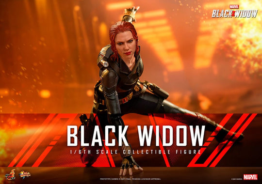 Vue d'ensemble de la figurine Hot Toys Black Widow en tenue de combat