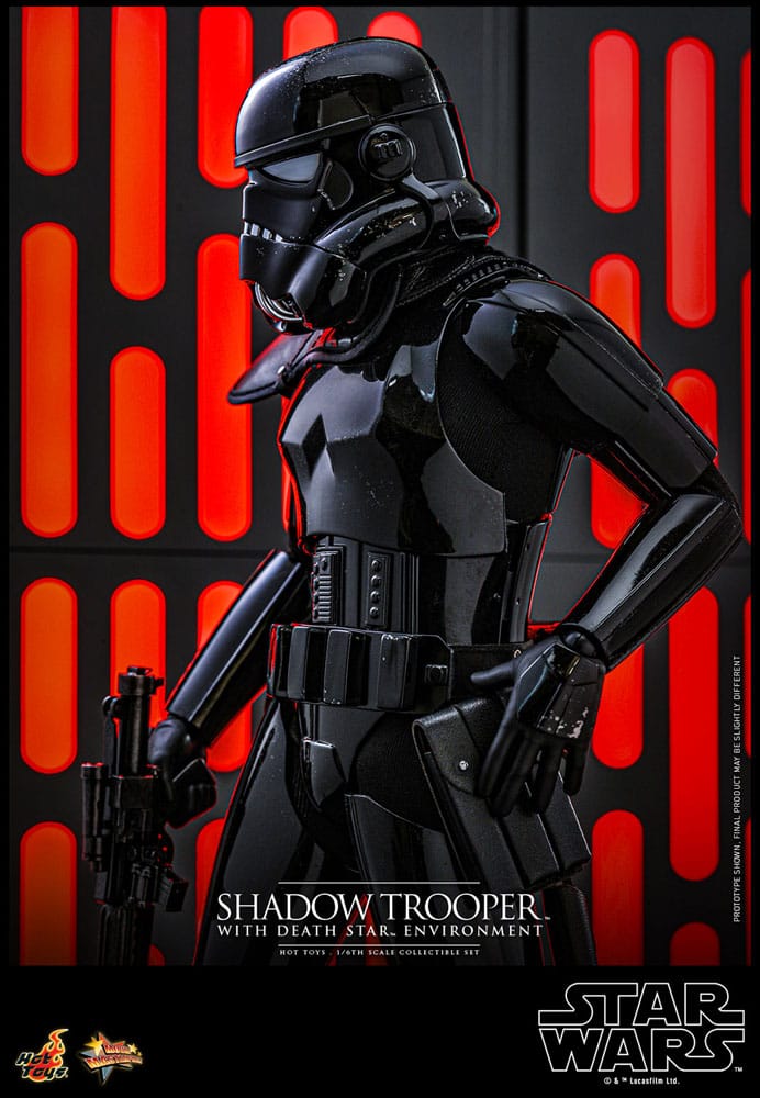 Détail du socle environnement Étoile Noire pour figurine Hot Toys Shadow Trooper