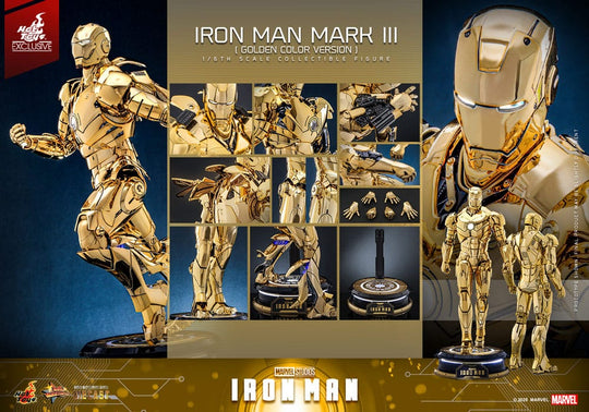 Comparaison de taille de la figurine Iron Man Mark III Gold 33 cm