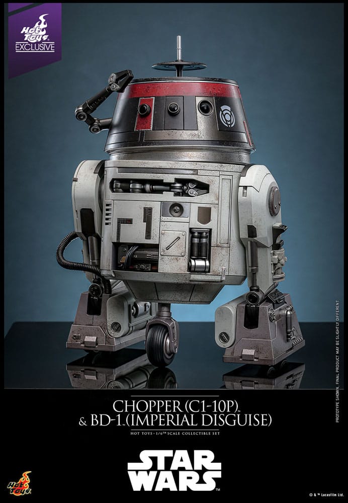 Comparaison de taille entre Chopper (18cm) et BD-1 (8cm) Hot Toys