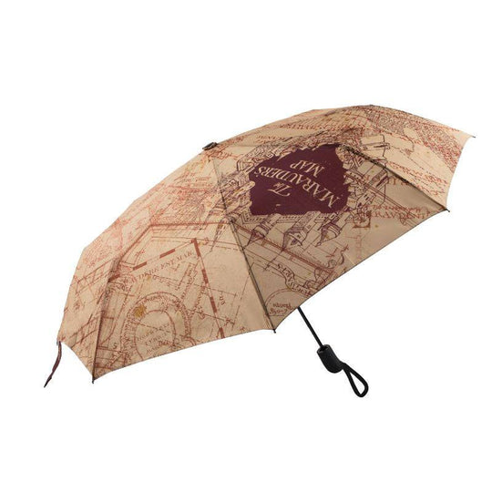 Parapluie Harry Potter Carte du Maraudeur Cinereplicas ouvert, montrant le design détaillé.