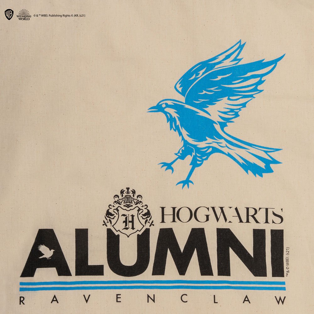 Texture du coton et finitions du sac shopping Harry Potter Ravenclaw.