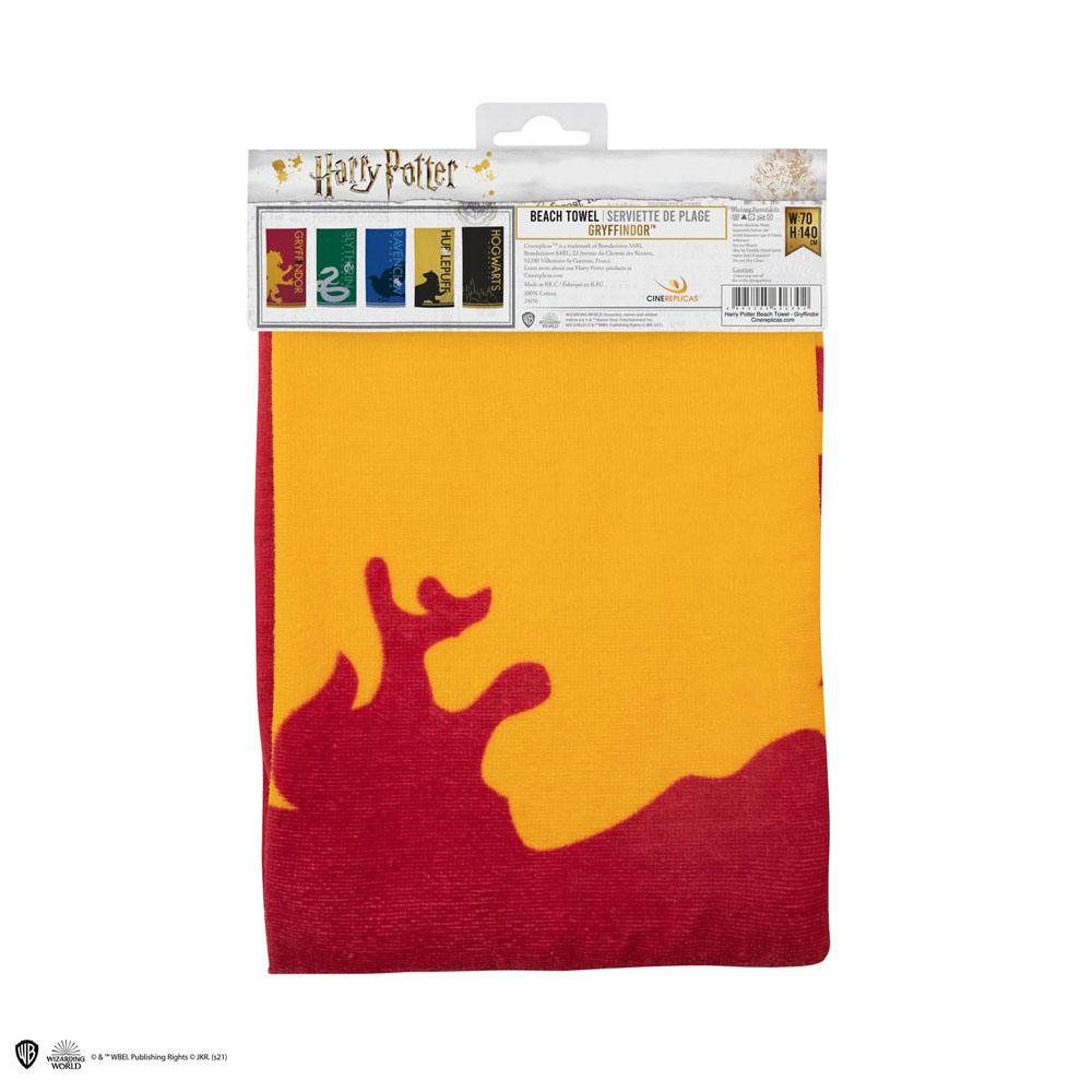 Serviette de bain Harry Potter Gryffondor sur fond uni