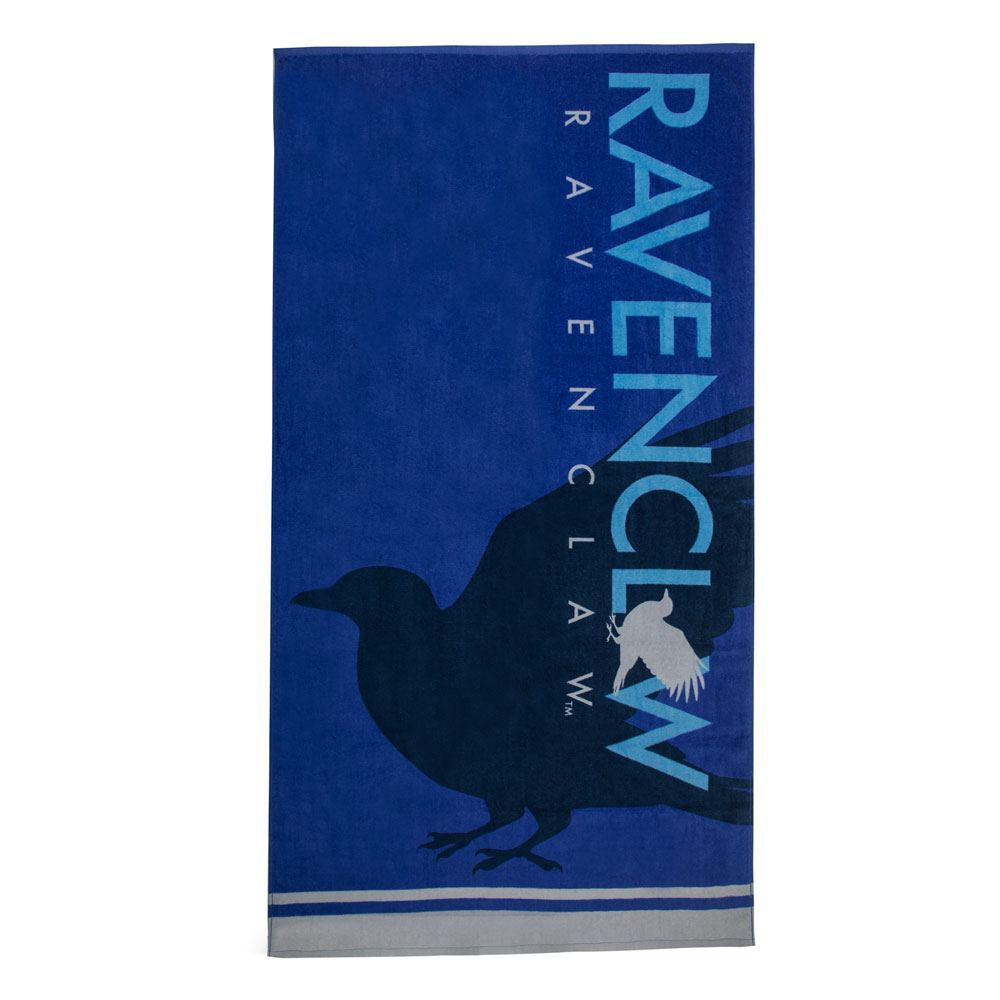Serviette de bain Harry Potter Ravenclaw 140x70cm pliée, montrant l'emblème de Serdaigle