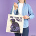 Détail du design Skeletor 'I have the Power' sur le sac shopping