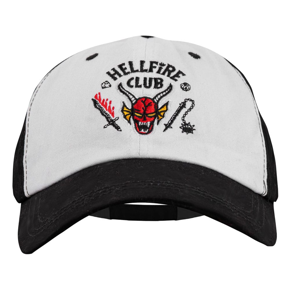 Casquette Hellfire Club Stranger Things de face avec logo rouge