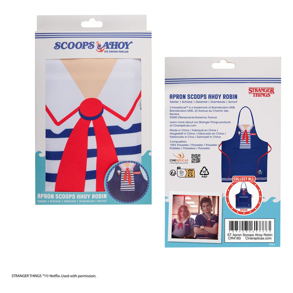 Détail de la poche du tablier Scoops Ahoy Robin avec logo