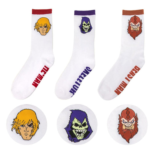 Set de 3 chaussettes Maîtres de l'Univers Révélation He-Man, Skeletor et Beast Man