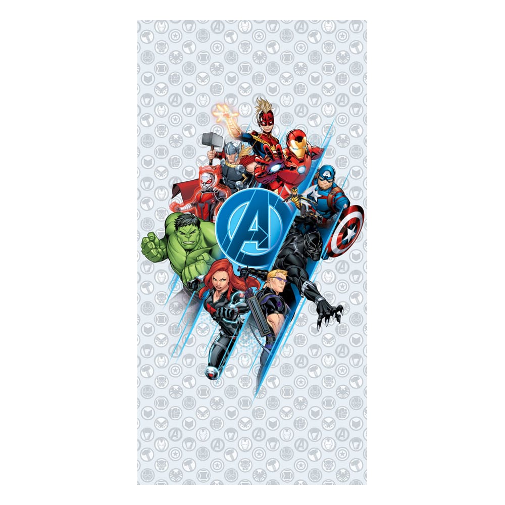 Serviette de bain Avengers officielle 140x70cm 100% coton, motifs super-héros