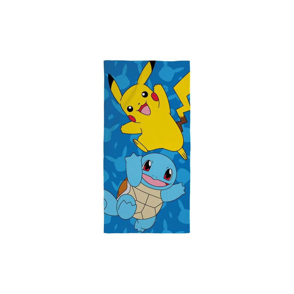 Serviette de bain Pokémon Ver. 5 Halantex 100% coton 140x70cm avec personnages emblématiques