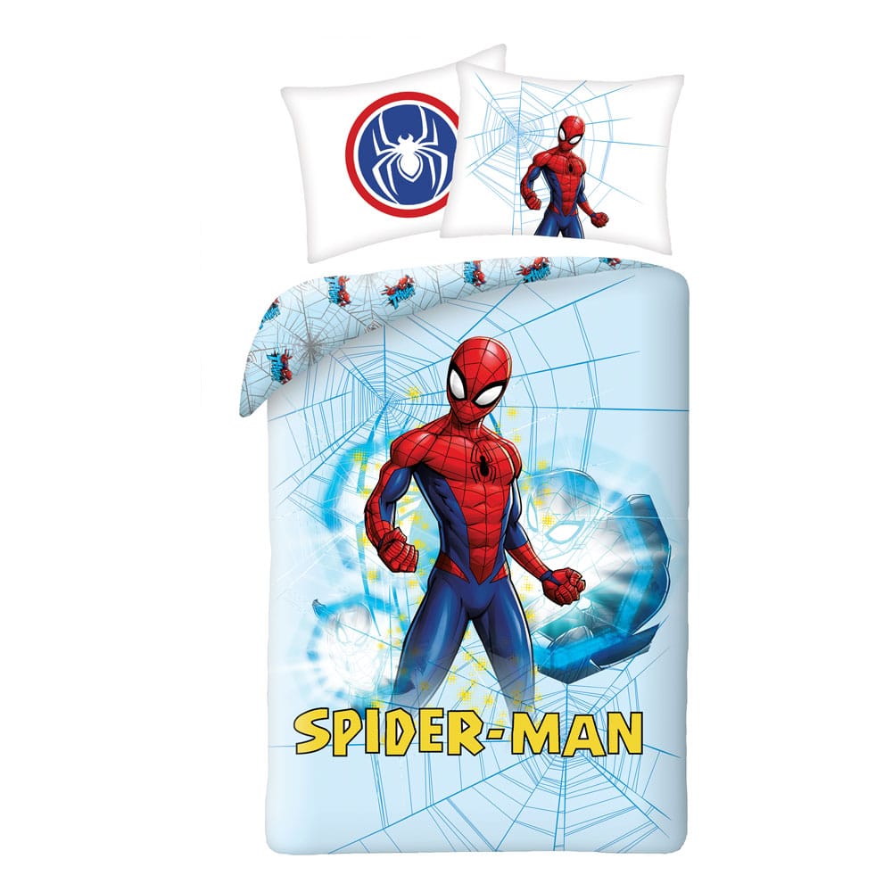 Parure de lit Spider-Man Fight Stance 140x200 cm et taie 70x90 cm, 100% coton, licence officielle Halantex
