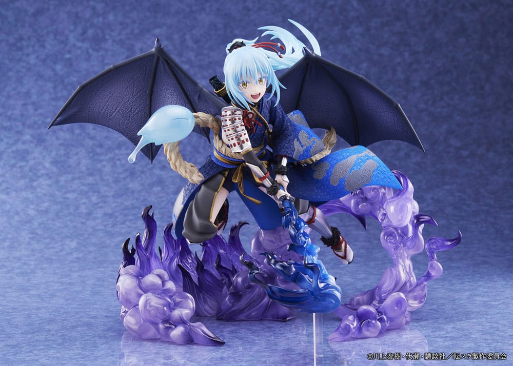 Statuette Rimuru Tempest Gyoso 1/7 de face, posant avec son épée, détails de la tenue
