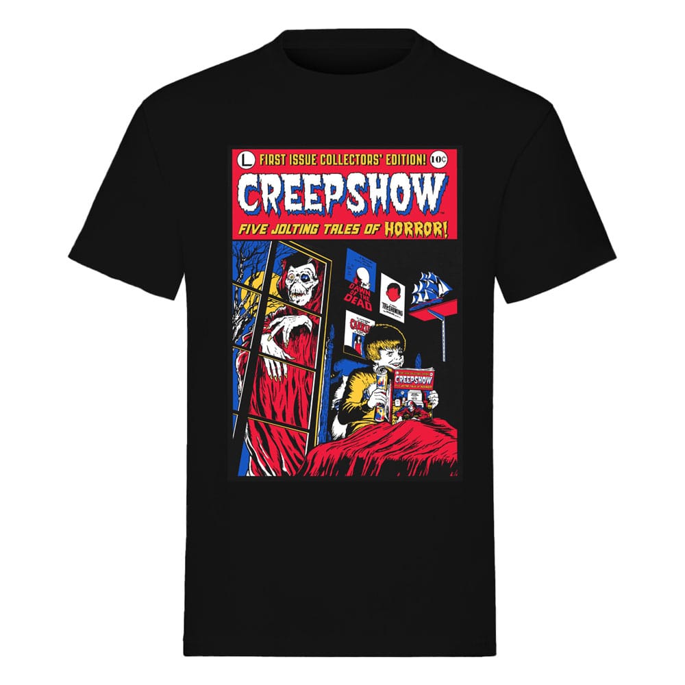 T-shirt Creepshow Colour Cover officiel Indiego, taille S, avec illustration du film d'horreur culte.
