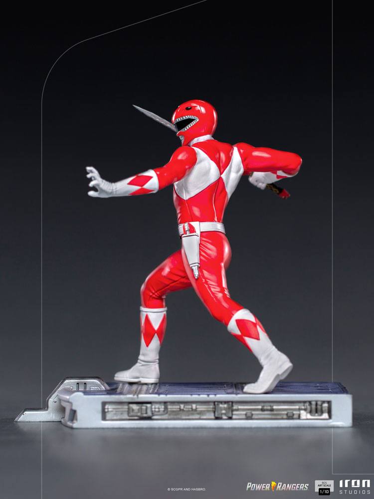 Détail du casque de la statuette Red Ranger Power Rangers