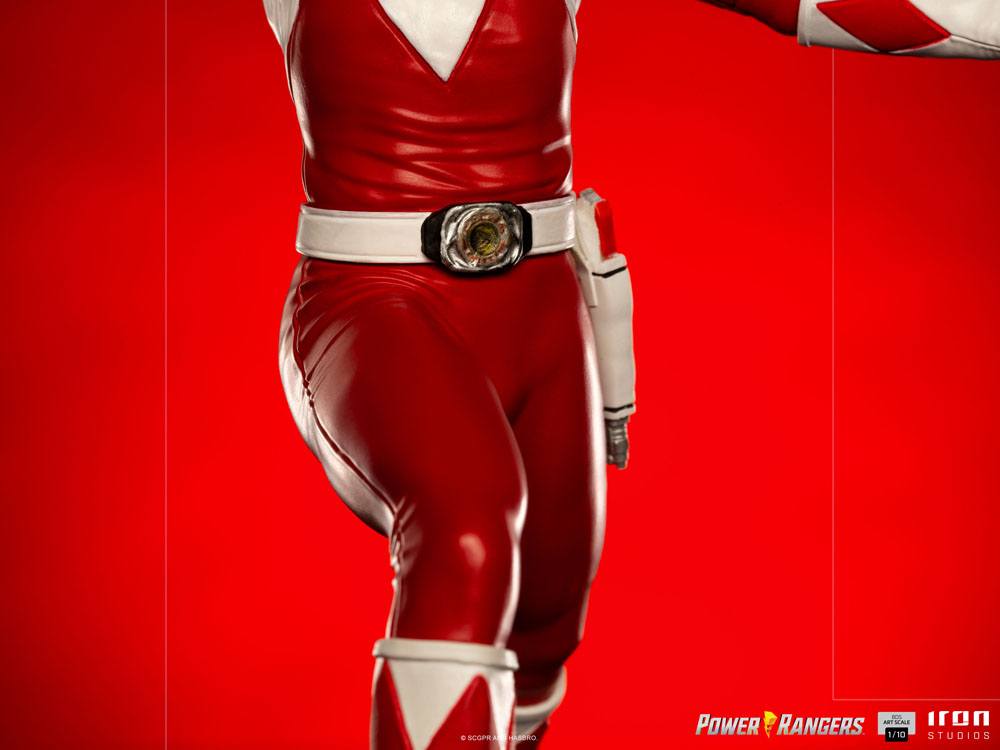 Figurine de collection Red Ranger Iron Studios, pose dynamique