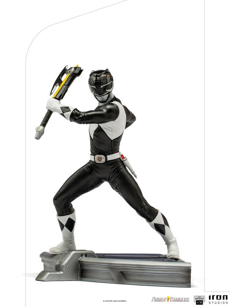 Statuette Power Rangers Black Ranger Iron Studios vue de face