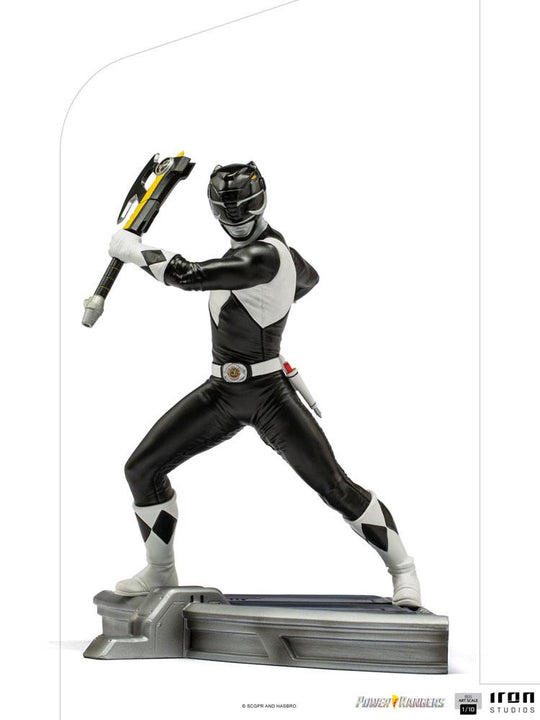 Statuette Power Rangers Black Ranger Iron Studios vue de face