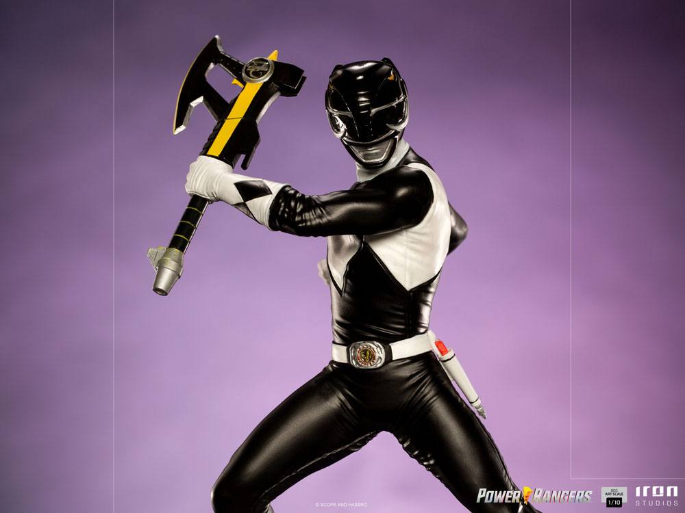 Statuette Power Rangers Black Ranger sur son socle détaillé