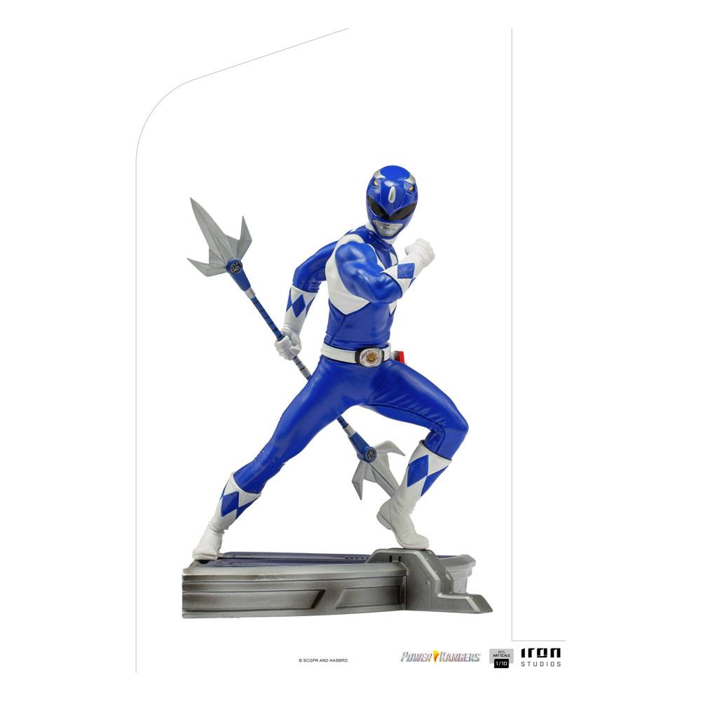 Statuette Power Rangers Blue Ranger Iron Studios 16 cm vue de face
