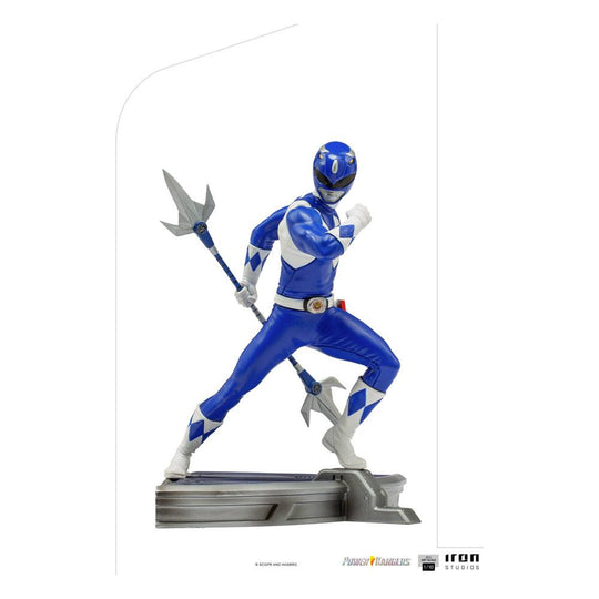 Statuette Power Rangers Blue Ranger Iron Studios 16 cm vue de face