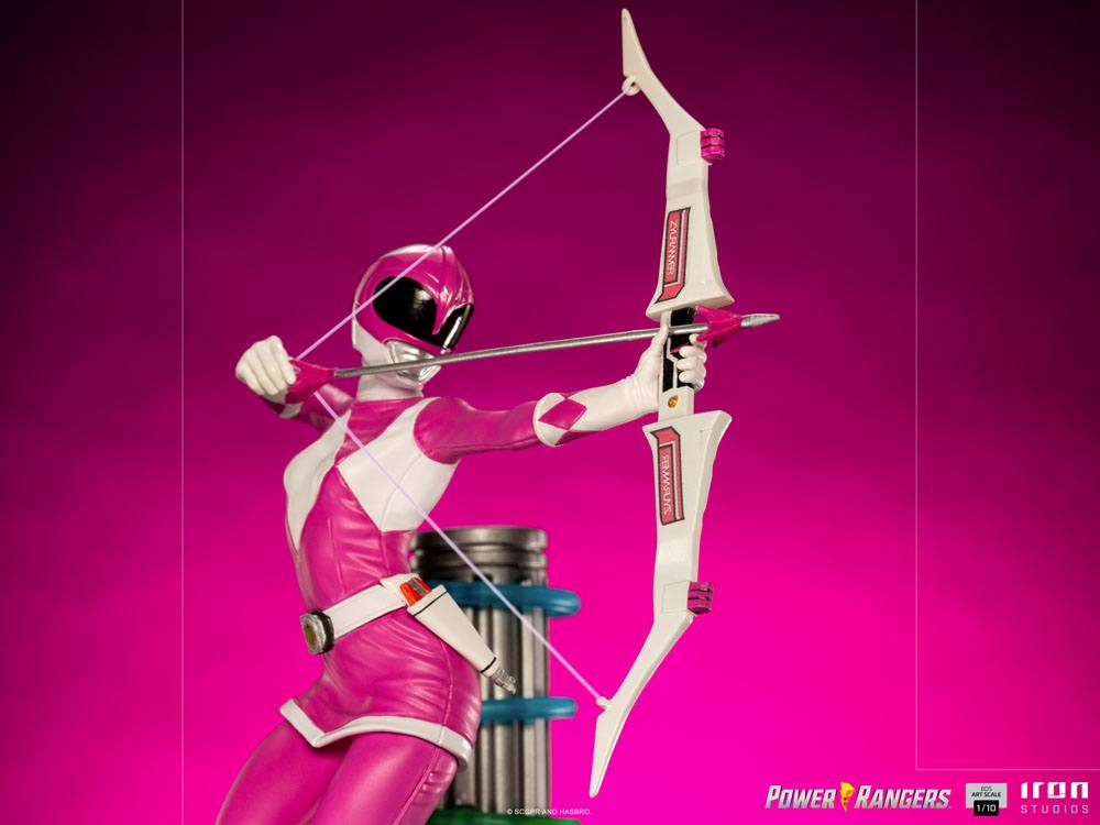 Vue arrière de la statuette Pink Ranger Iron Studios