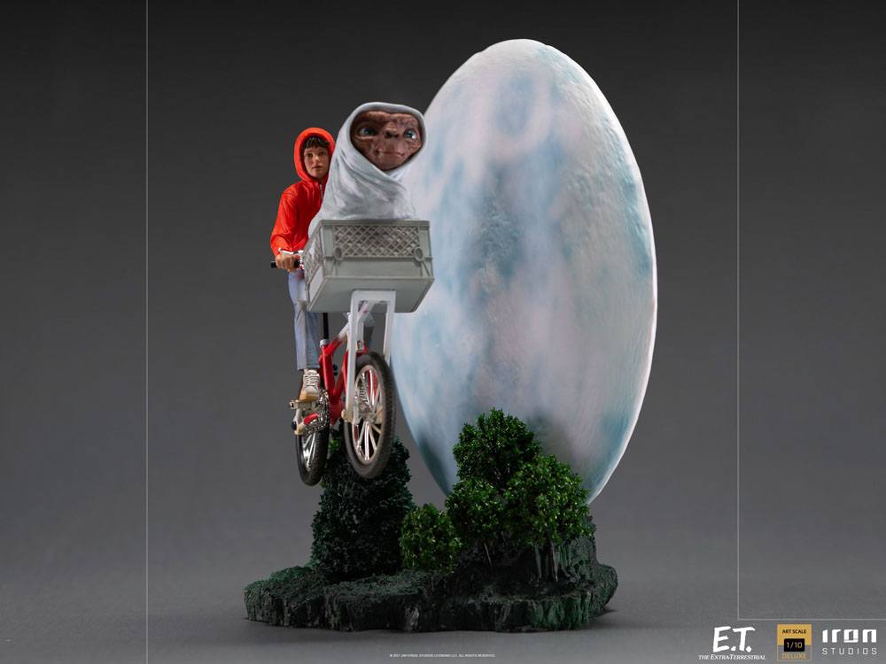 E.T. et Elliot sur le vélo, statuette Iron Studios vue de côté