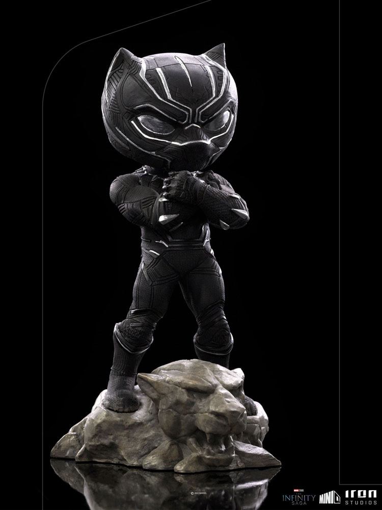 Vue arrière de la figurine Black Panther Iron Studios Mini Co.