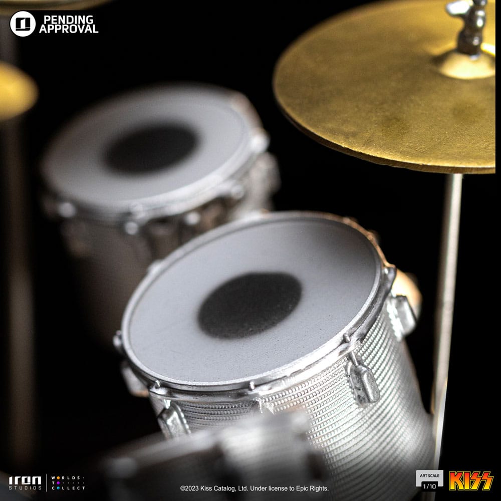 Statuette Kiss 22 cm, Peter Criss avec accessoires