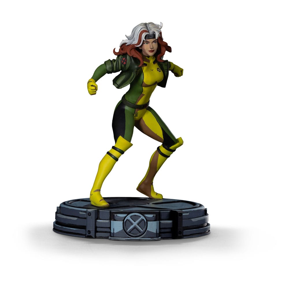Statuette Rogue X-Men '79 Iron Studios vue de face, prête au combat
