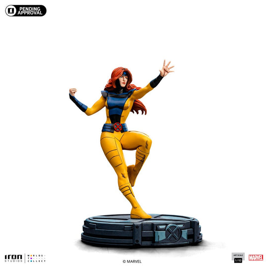 Statuette Jean Grey Marvel, scène d'action stylisée
