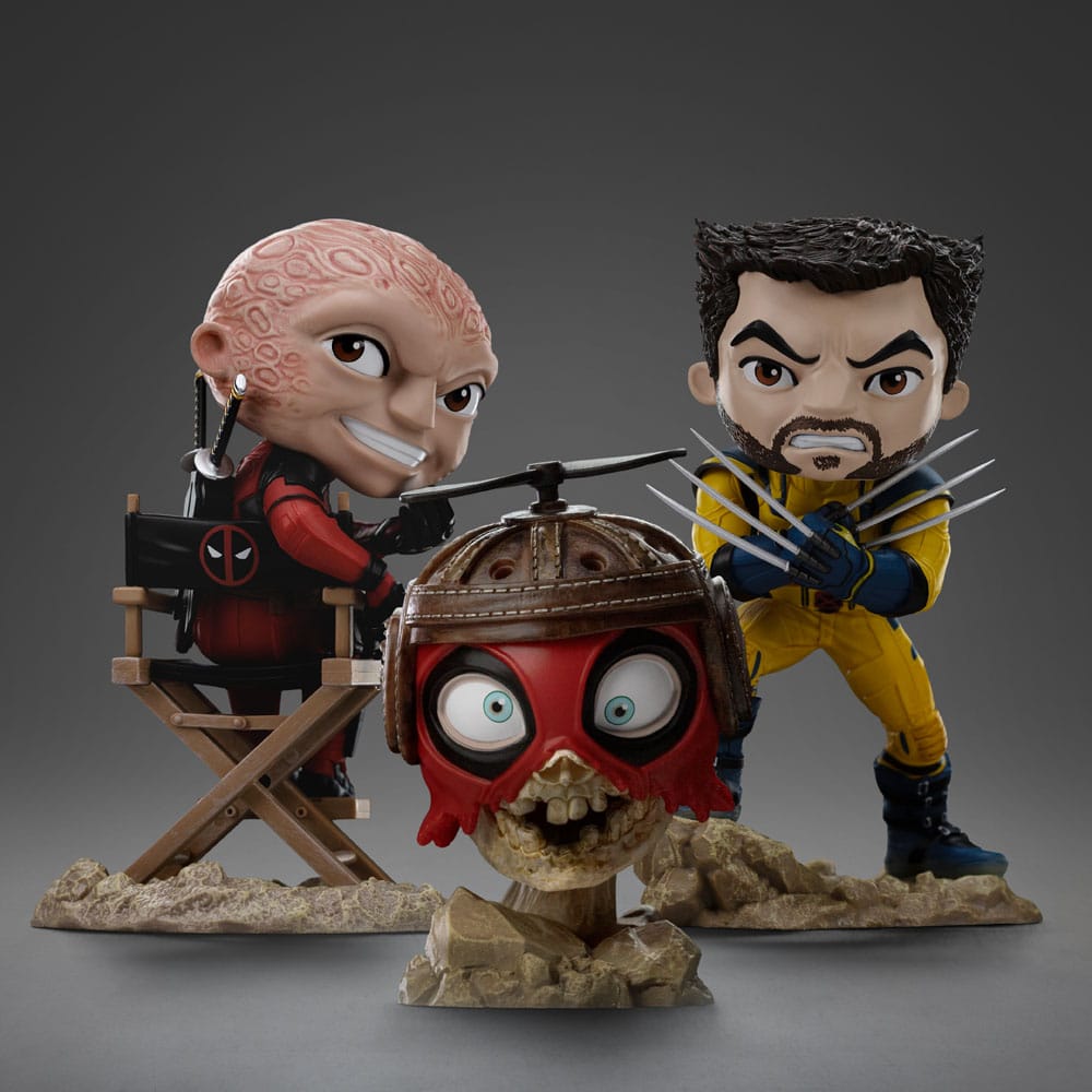 Boîte du produit Iron Studios Mini Co. Deadpool et Wolverine, face avant