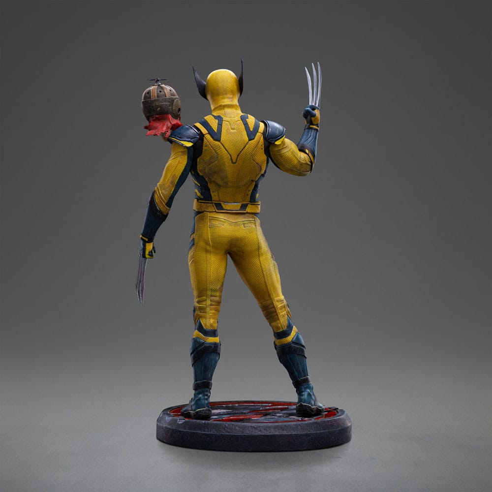 Statuette Iron Studios Deadpool 3 Wolverine et Headpool, angle de vue supérieur